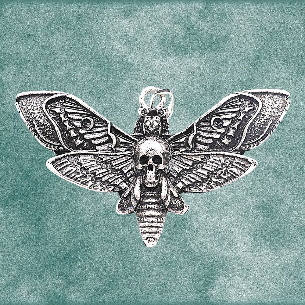 New  Gothic Moth Pendant Biker Stainless Steel Necklace